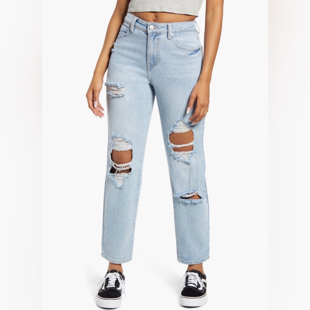 BP. Ripped Straight Leg Ankle Jeans